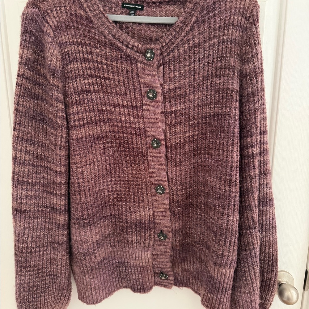 WeWoreWhat Purple Button-Up Cardigan